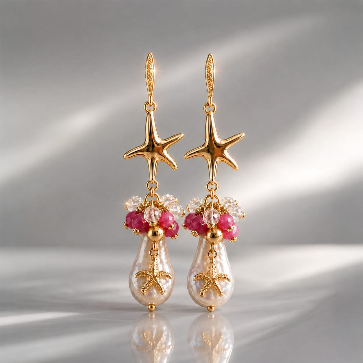 24K Gold-Plated Baroque Pearl Earrings